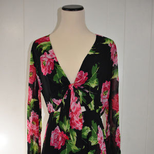 Front tie floral dress